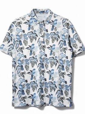 Walter Hagen Mens White Hops Birdies Performance 11 Golf Polo Shirt